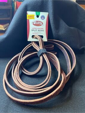Weavers Latigo Leather Split Reins - Brown